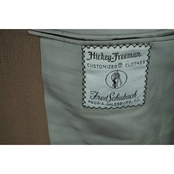 Hickey Freeman Boardroom Diamond Head Brown Hopsack Sport Coat VTG 42L NEW W TAG